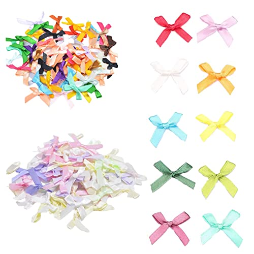 200 Stuck Mini Schleifen Klein Satinband Schleife Mini Bowknot Deko Schleifen Klein Mini Bows Decorative Bows Deko Schleifen Für Hochzeit Für Nähen Scrapbooking Deko Karten Diy Basteln von 通用