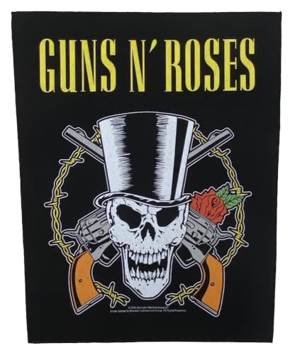 Guns N Roses Guns N' Roses Aufnäher mit Totenkopf und Pistolen, großer Aufnäher von ドラッグトレイン