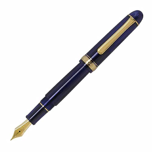 プラチナペン Platinum Pen Füllfederhalter #3776 Century Fine Point Chartres Blue PNB-15000-51-F mit Kanji LOVE Aufkleber, 13,9 x 15,4 x 1,5 cm von プラチナペン