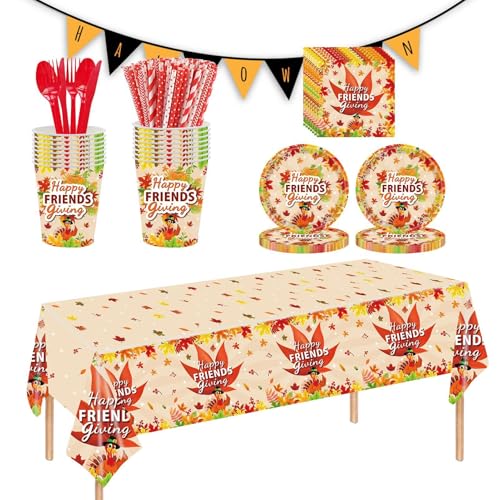 Thanksgiving-Teller und Servietten-Set, Herbstthema-Partyzubehör-Set, Geschirrservietten und Teller, -Set, schöne strukturierte Thanksgiving- -Party-Dekoration, Outdoor-Party, Grillen, Sport von ノーブランド品