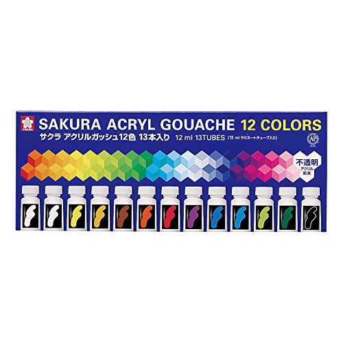 The laminate 13 in tube 12 color acrylic gouache (japan import) von Sakura Color