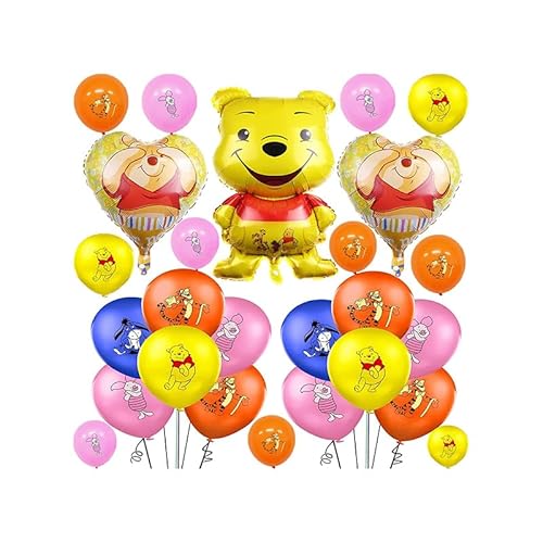 Geburtstagdeko Winnie The Pooh 15 Stück Luftballons Winnie The Pooh Geburtstagsfeier Folienballons Kindergeburtstag für Kinder Thema Geburtstag Deko Set von 000