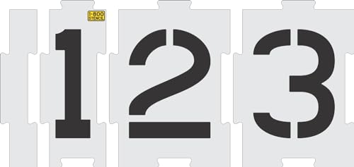 Schablonen-Set mit ineinandergreifenden Zahlen, 30,5 cm, Parkplatz, Pflasterstein-Schablonen, 0,3 cm (0,317,5 cm), professionelles LDPE von 1-800-Stencil