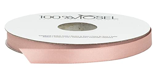 100% Mosel Satinband, in Blush Rosé (10 mm x 25 m), matt glänzendes Geschenkband, edles Schleifenband zum Dekorieren & Basteln, zum Einpacken besonderer Geschenke, für Hochzeiten, Taufen, uvm. von 100%Mosel