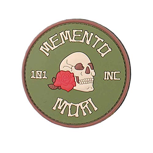 Emblem 3D Rubber Patch Memento Mori Ø 7,9 cm Abzeichen grün von 101 INC.