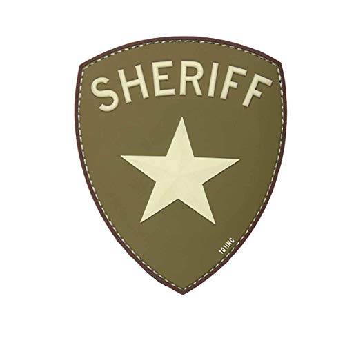 Emblem 3D PVC Sheriff Klett Patch Abzeichen Aufnäher 10,5 x 8,5 cm grün von 101 INC.