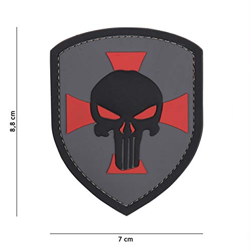 101 Inc 3D PVC Patch Shield Punisher Cross Grey von 101 Inc