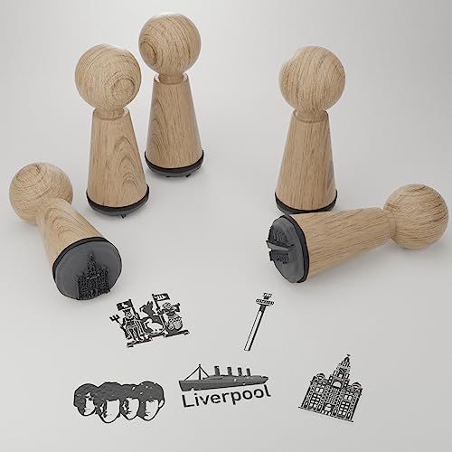 Liverpool Stempelset - Kreative Geschenkidee für Liverpool-Fans - Sehenswürdigkeiten und Motive der Stadt - Perfekt für DIY Projekte - Souvenir und Deko von 13gramm