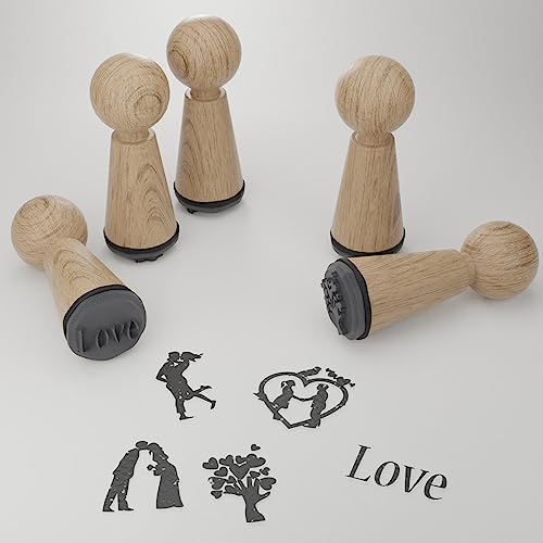 Magische Liebe Stempelset | Romantische Motive | Kreatives DIY-Geschenk | Postkarten, Briefe, Geschenke | Valentinstag, Hochzeitstag | Handgefertigte Herzensangelegenheiten von 13gramm