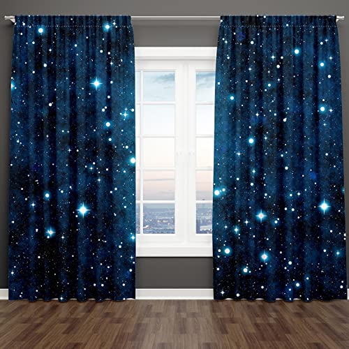 18meng Art 2-Set Vorhang Blickdicht vorhänge mit ösen Universum Galaxie Planet Lichtundurchlässige Vorhang Mit Ösen für Wohnzimmer Kinderzimmer Jugendzimmer gardinen Wohnzimmer (HxB/140x100cm) von 18meng Art