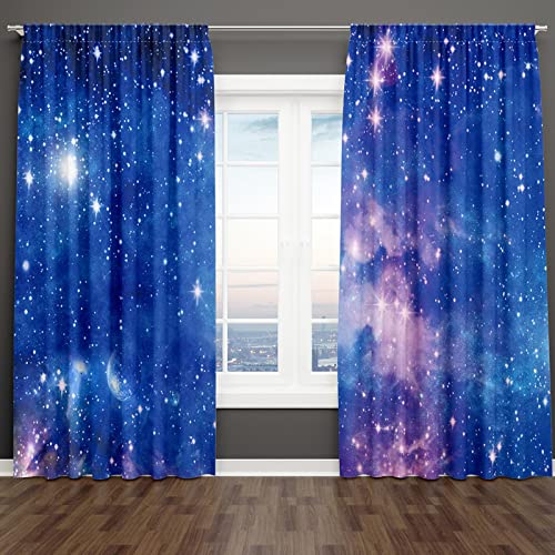 Galaxie Druck 3D verdunklungsvorhänge, Universum Planeten Psychedelic Fantasy Star Thema Vorhang blickdicht vorhänge mit ösen für Vorhänge Wohnzimmer Kinder Schlafzimmer Dekor (HxB/166x150cm) von 18meng Art