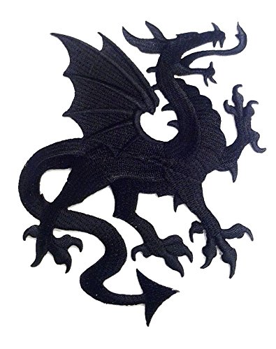 1 Applikation Wappen Drachen 14 x 11,5cm Farbe: Schwarz vor226-3 re von 1A-Kurzwaren