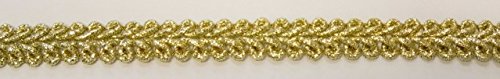 16,40m Posamentenborte 10mm breit Farbe: helles Lurex-Gold Bullet-C-lt.Gold von 1A-Kurzwaren