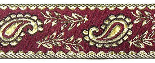 1A-Kurzwaren 10m Mittelalter Borte Webband 16mm breit Farbe: Bordeaux-Gold 16059-bogo von 1A-Kurzwaren