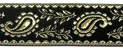 1A-Kurzwaren 10m Mittelalter Borte Webband 16mm breit Farbe: Schwarz-Gold 16059-swgo von 1A-Kurzwaren