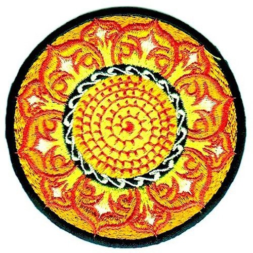 Applikation Tribal Patch Om Aum Mandala Ø 8 cm von 1A-Kurzwaren