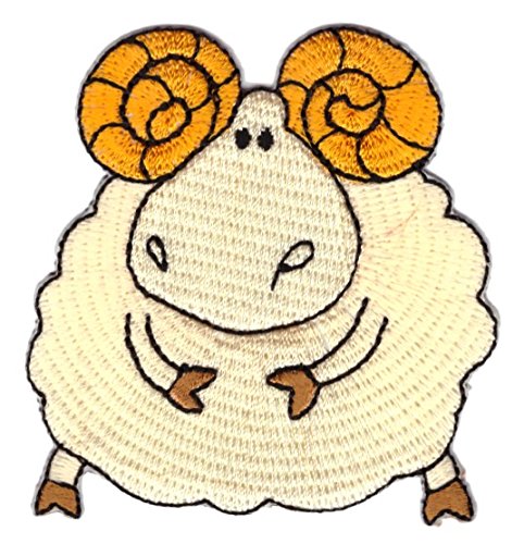 Applikationen Patch Schaf-Bock 6 x 6,5cm Farbe: Beige-Gold VOR253-28 von 1A-Kurzwaren