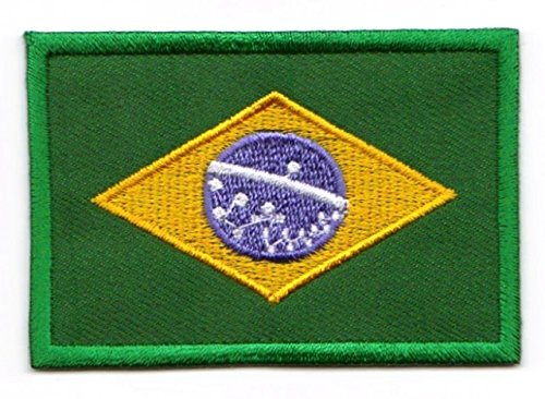 Aufnäher Bügelbild Aufbügler Iron on Patches Applikation Flagge Brasilien 3 x 2cm von 1A-Kurzwaren