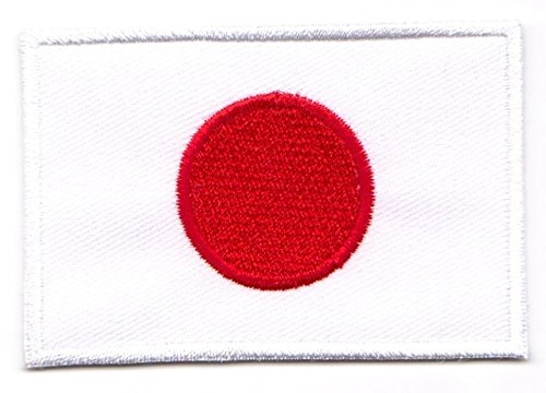 Aufnäher Bügelbild Aufbügler Iron on Patches Applikation Flagge Japan 3 x 2cm Vor20-45-S von 1A-Kurzwaren