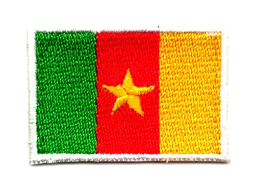 Aufnäher Bügelbild Aufbügler Iron on Patches Applikation Flagge Kamerun 4,6 x 3,2cm von 1A-Kurzwaren