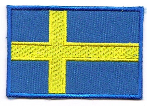 Aufnäher Bügelbild Aufbügler Iron on Patches Applikation Flagge Schweden 3 x 2cm Vor20-16-S von 1A-Kurzwaren