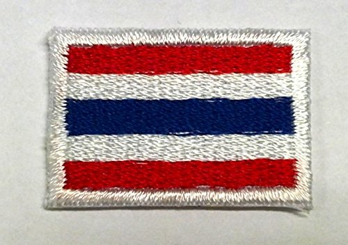 Aufnäher Bügelbild Aufbügler Iron on Patches Applikation Flagge Thailand 3 x 2cm von 1A-Kurzwaren