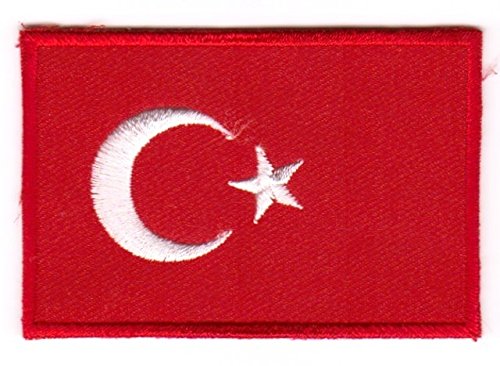 Aufnäher Bügelbild Aufbügler Iron on Patches Applikation Flagge Türkei 7 x 4,8 cm Vor20-19-L von 1A-Kurzwaren