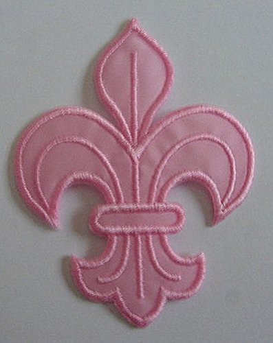 Aufnäher Bügelbild Aufbügler Iron on Patches Applikation Königslilie Fleur de Lis 6 x 8cm Farbe: Pink aa462-22 von 1A-Kurzwaren