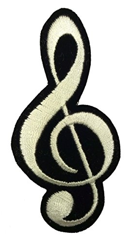 Aufnäher Bügelbild Aufbügler Iron on Patches Applikation Musiknote 5 x 10cm von 1A-Kurzwaren