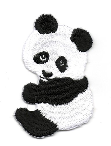 Aufnäher Bügelbild Aufbügler Iron on Patches Applikation Patch " Panda Bär " 4,8 x 7,5cm VOR167-1 von 1A-Kurzwaren