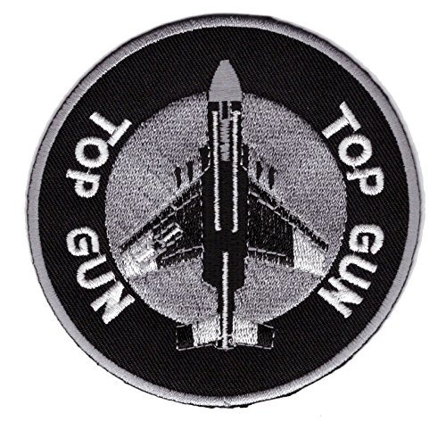 Aufnäher Bügelbild Aufbügler Iron on Patches Applikation " Top Gun " 9 x 9cm vor45-7 von 1A-Kurzwaren