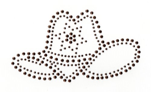 Bügelbild Applikation Studs Line Dance Cowboy-Hut 12 x 7cm Farbe: Braun LE8-23 / Studs Brown von 1A-Kurzwaren