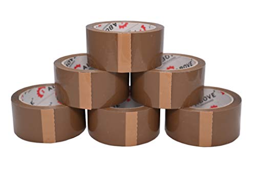 1ABOVE | 6 Rollen braunes Klebeband zum Verpacken 48 mm x 66 m | kein Lärm | Premium-Qualität | strapazierfähig | Deal für Umzüge | Karton Klebeband von 1ABOVE