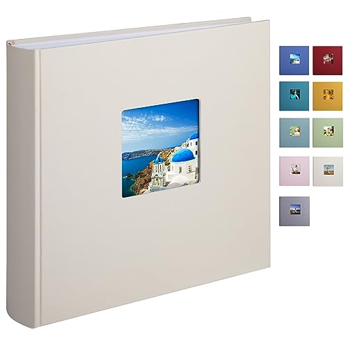 1DOT2 Leinen Fotoalbum, Fotobuch zum Selbstgestalten und Einkleben (30x30 cm, 120 Seiten, Beige) von 1DOT2