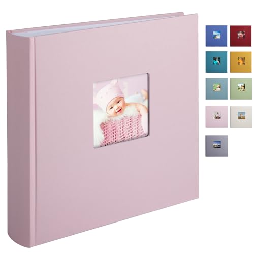 1DOT2 Leinen Fotoalbum Groß Fotobuch zum Selbstgestalten und Einkleben im Format 30x30.5 cm hat 120 säurefreien weisse Seiten (200g/m²), Perfekt für Baby, Hochzeits, Kinder (Klassisches Rosa) von 1DOT2