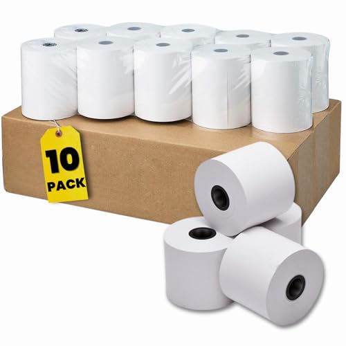 1InTheOffice Thermopapier, Thermobeleg Druckerpapier, Zugmaschine Papierrollen, Taschenrechner Thermorollen, 3,8 x 325,1 cm, 1-lagig, 10 Stück von 1InTheOffice