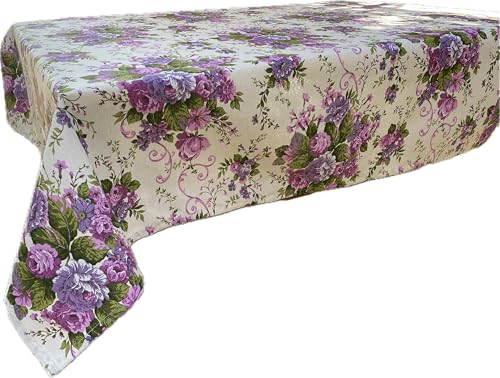 1KDreams Tischdecke Rechteckig Vintage Floral Design Romantische Tischdecke/Tischdecke (Rosa, 130 x 300 cm) von 1KDreams