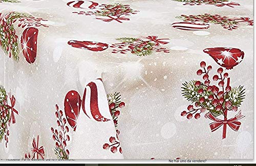 1KDreams Weihnachtstischdecke aus Baumwolle. Raffiniertes und modernes Design. Shabby Chic im modernen Stil. Hergestellt in Italien. (Set 4-30 x 45 cm) von 1KDreams