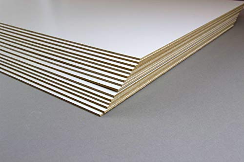 1a Bilderrahmen MDF Zuschnitt 3 mm stark 20 x 25 cm Holz Werkstoff Platte sehr stabil Größe wählbar passgenau und einseitig Weiß von 1a Bilderrahmen