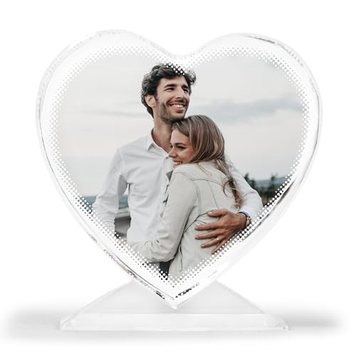 22Feels Paarfoto Glasherz Hochzeitstag Jahrestag Valentinstag Liebe Personalisiertes Geschenk Fotogeschenk Freundin Ehefrau Freund Ehemann Pärchen - SELBER GESTALTEN von 22Feels