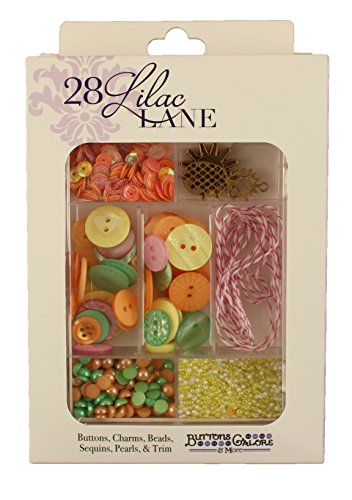 28 Lila Lane Tropical Twist Craft Verzierung-Set, Kunststoff, Mehrfarbig von Buttons Galore