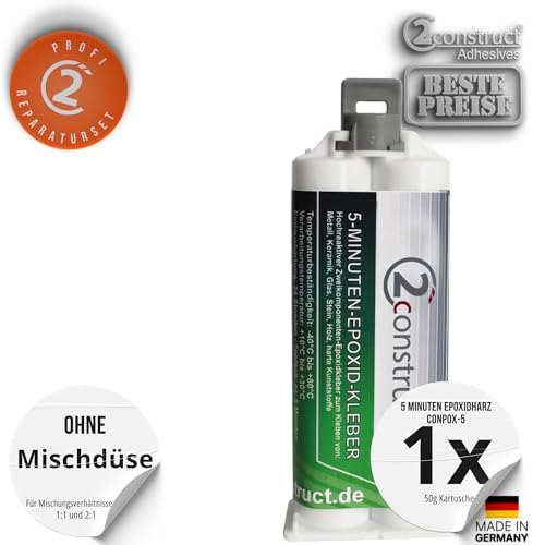 5 Minuten Epoxidharz ConPox-5, 50g, Kartusche ohne Mischdüse von 2Construct