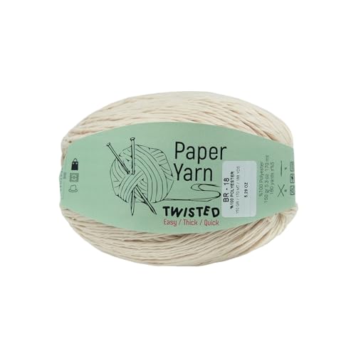 Papier Bast Garn Gezwirntes 1 Stränge Kraftpapier Garn Bastgarn Weiches Bastband Garn Polyestergarn zum Häkeln DIY Weben - Gesamtlänge 170 m (180 yds 150 gr) Dicker Faden von 2K Textile