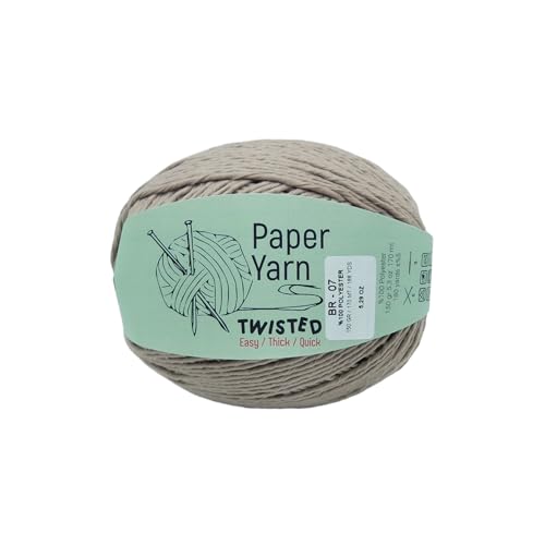 Papier Bast Garn Verdrehte 1 Stränge Kraftpapier Garn Bastgarn Weiches Bastband Garn Polyestergarn zum Häkeln DIY Weben - Gesamtlänge 170 m (180 yds 150 gr) Dicker Faden von 2K Textile