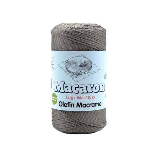 Premium 2 mm 220 yds Polyesterseil, 100% Polypropylenschnur, 2 mm Häkeltaschenschnur, Makramee-Seil, Häkelgarn, Geschenk für Stricker (Grau) von 2K Textile