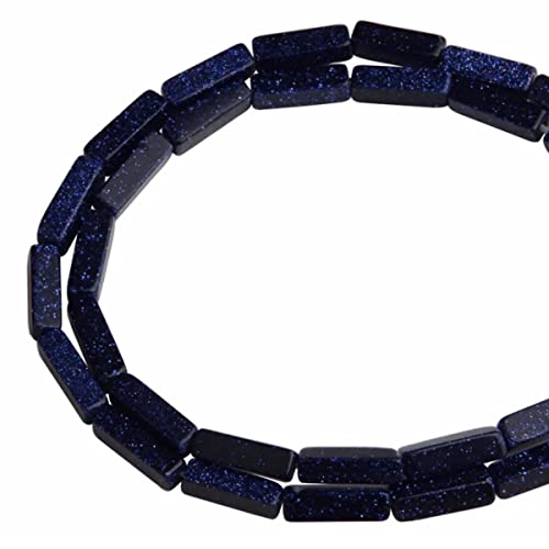 4 x 13 mm Naturstein, Blausand, rechteckig, Säulenrohr, Zylinder-Abstandhalter, lose Perlen, Edelstein für selbstgemachte Armbänder, Halsketten, Schmuckherstellung, Strang, 38 - 30 Stück von 2TTFishoo