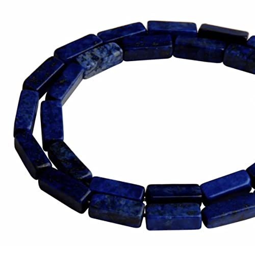 4 x 13 mm Naturstein, Lapislazuli, rechteckig, Spaltrohr, Zylinder-Abstandshalter, lose Perlen, Edelstein für selbstgemachte Armbänder, Halsketten, Schmuckherstellung, Strang, 38 - 30 Stück von 2TTFishoo