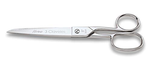 3 Claveles Verschiedene Verwendungszwecke 3 Nelken (Linie Home), 8 Zoll Schere, Kohlenstoffstahl, silber, Modista 8" (20 cm) von 3 Claveles