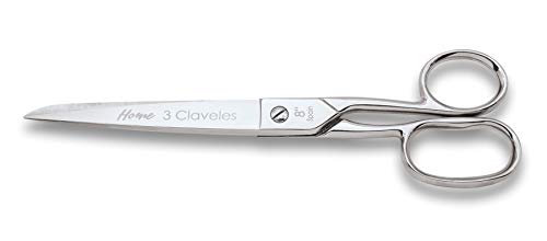 3 Claveles Tijera Varios Usos (Línea Home), Schere, Kohlenstoffstahl, silber, Modista 8" (20 cm) von 3 Claveles