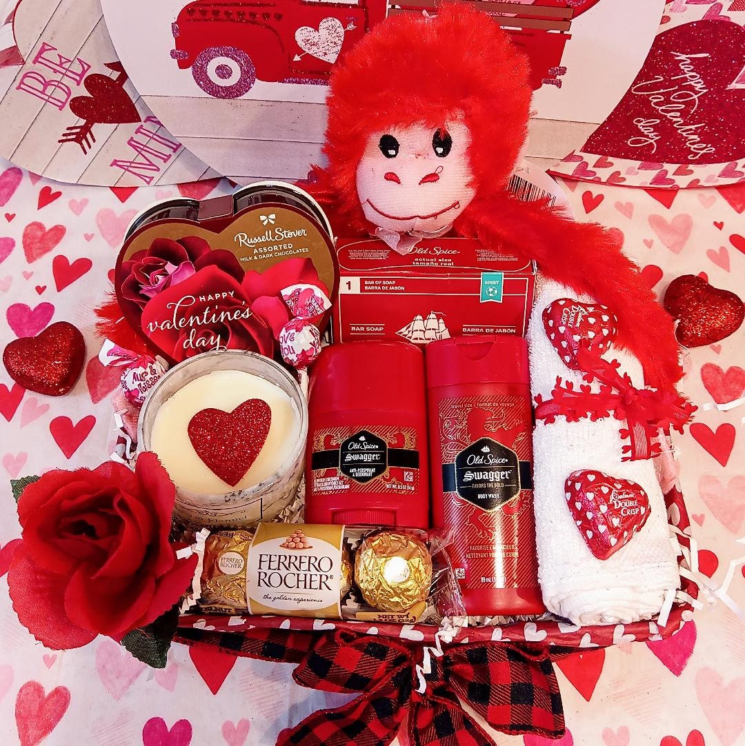 Valentinstag Männer Freund Papa Ehemann Alt Gewürz Bad Körper Spa Kerze Affe Ferrero Rocher Russel Stover Milchschokolade Geschenkkorb von 365giftbasket